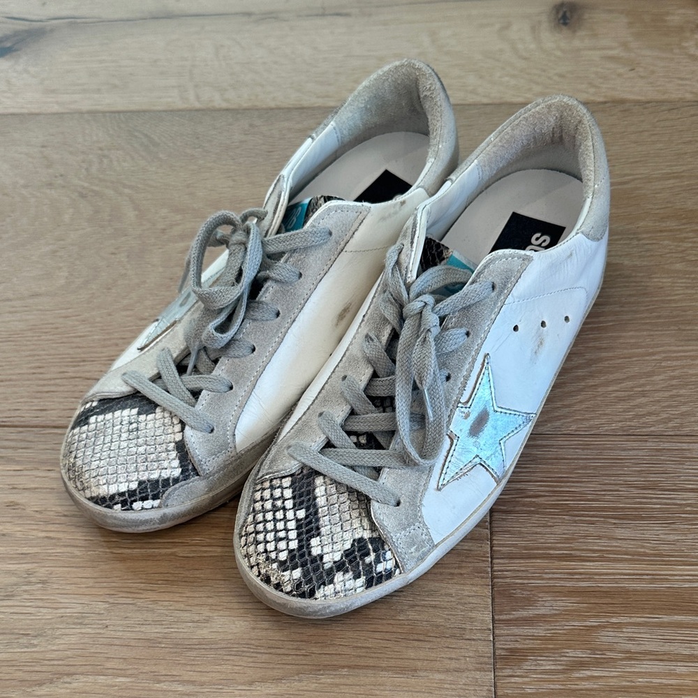 Golden Goose snake print Superstar Sneakers. Like new